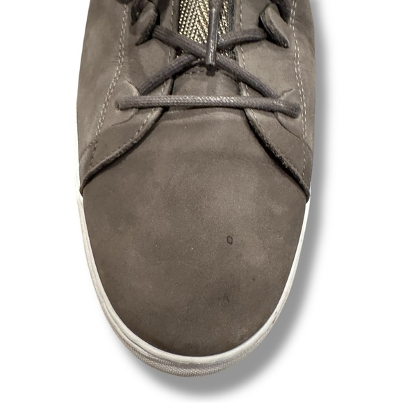 Gray and White Low-Top Sneakers with White Soles - Picture 3 of 7